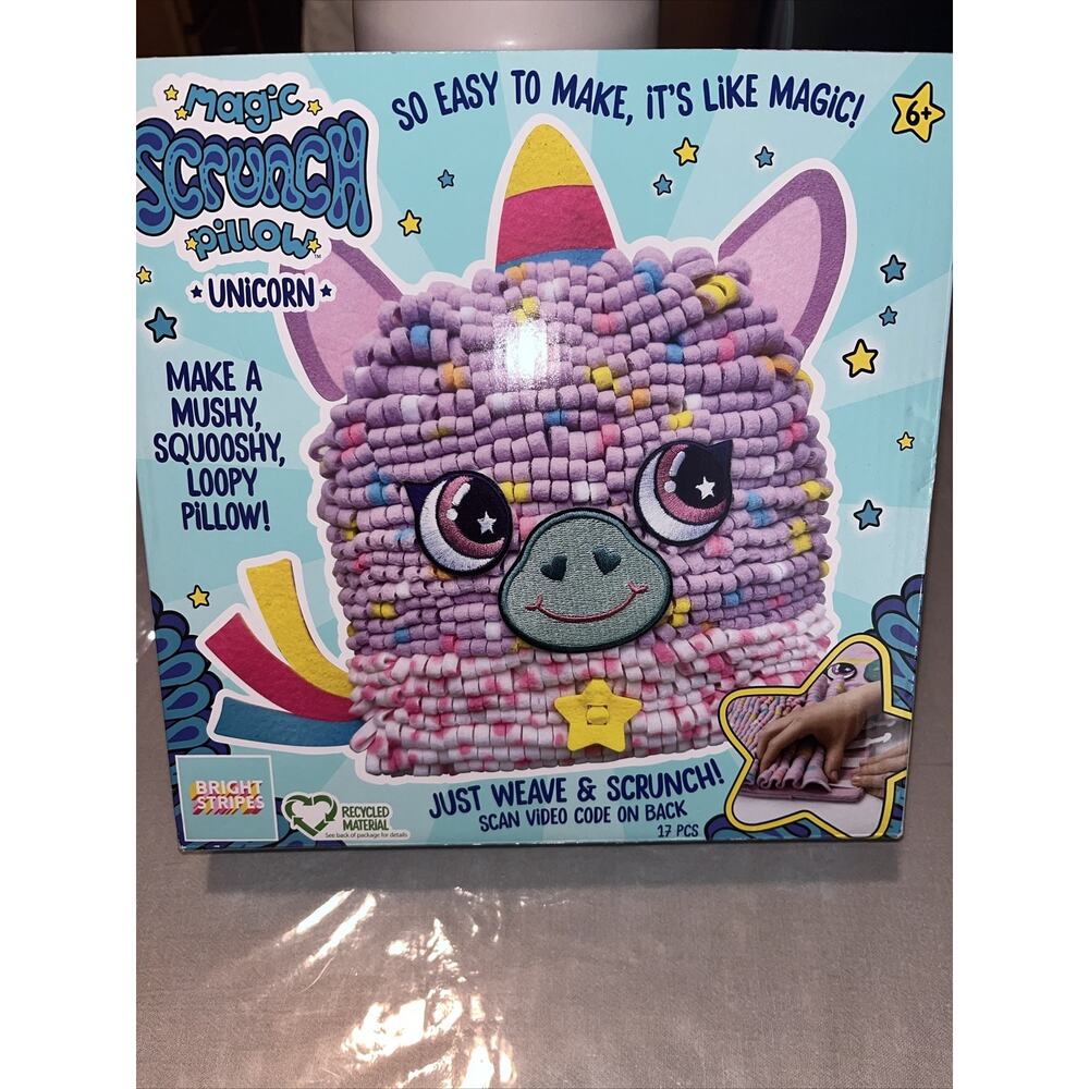 Bright Stripes Magic Scrunch Pillow Craft Kit New In Box